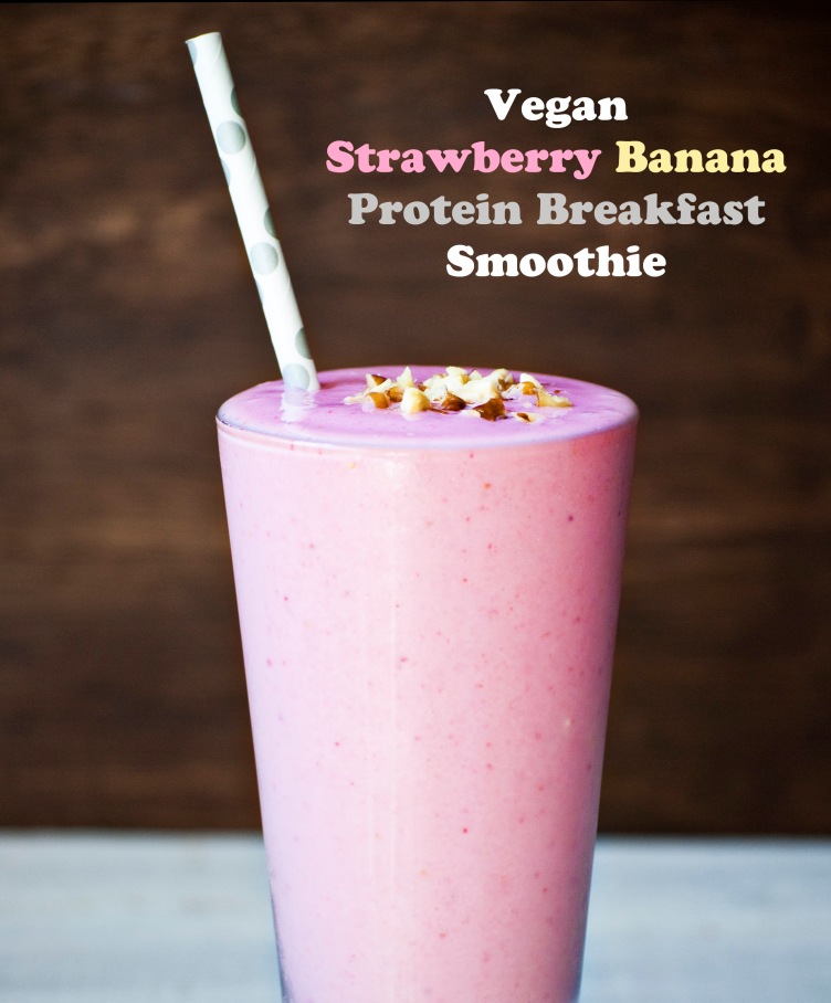 Strawberry Banana Protein Breakfast Smoothie